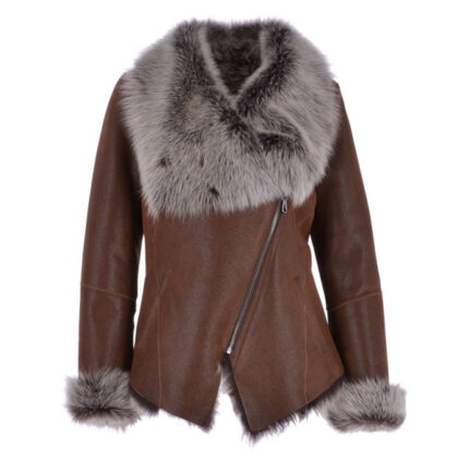 Corrine Luxury Toscana Sheepskin Jacket Tabak