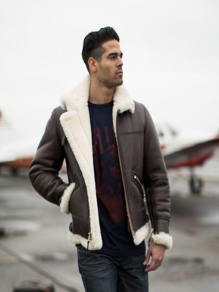 Men B3 Sheepskin Bomber Jacket