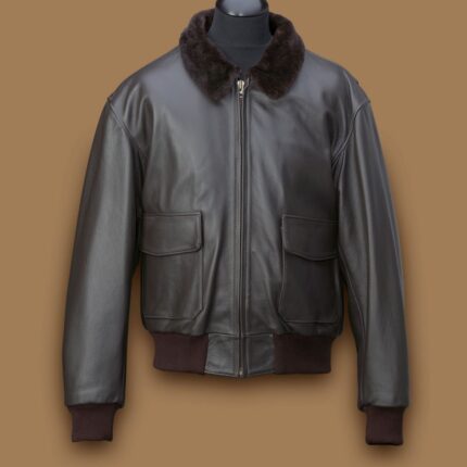 Men Black Airforce Leather Jacket