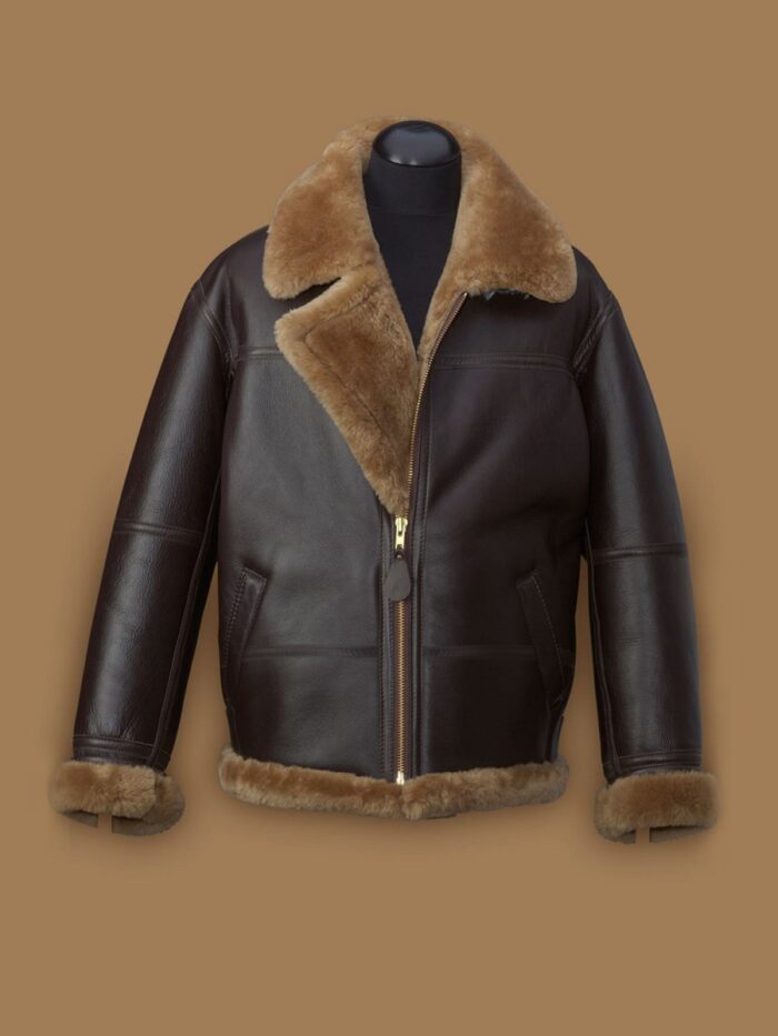 Men Brown Raf Shearling Jacket