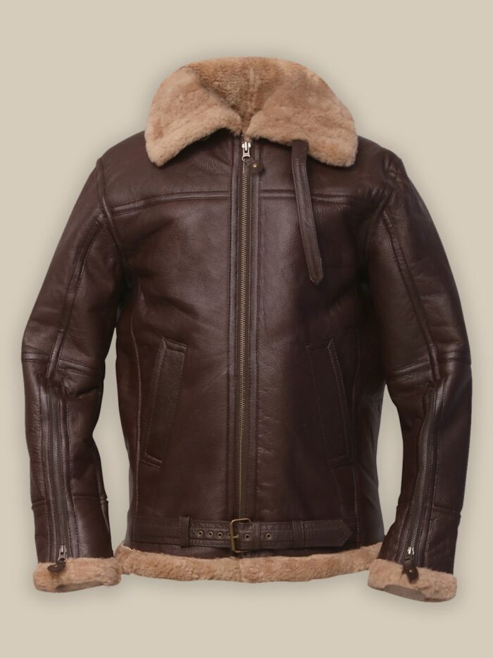Men Brown Sheepskin Leather Jacket