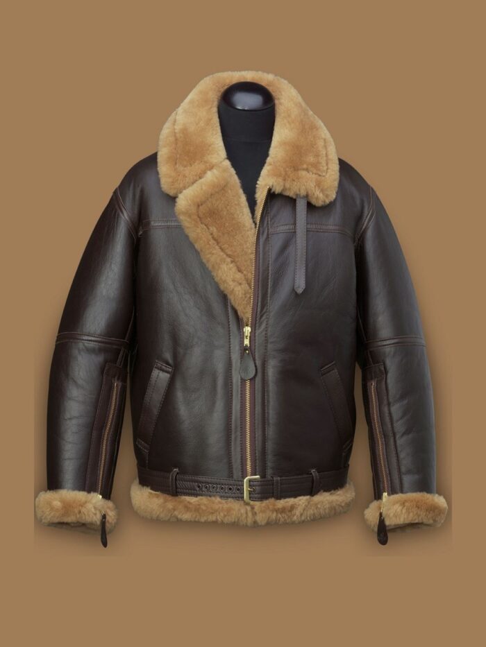 Men Raf Brown Shearling Jacket