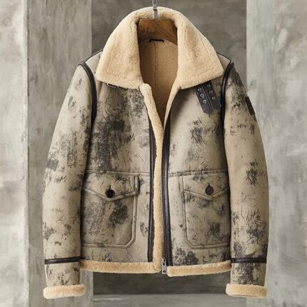 Men’s Fur B3 Flight Aviator Bomber Premium Shearling Jacket 2022