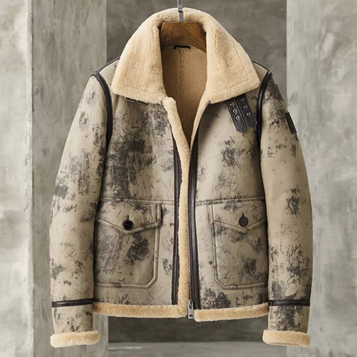 Men’s Fur B3 Flight Aviator Bomber Premium Shearling Jacket 2022