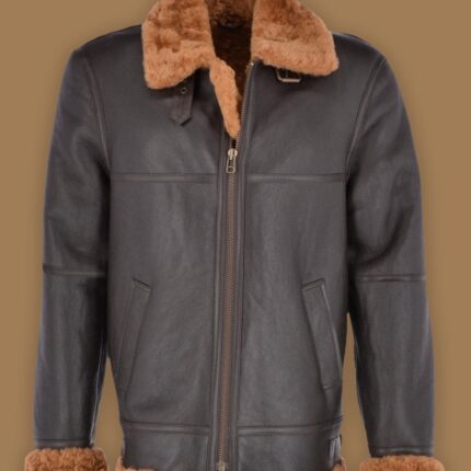 Traditional Raf Shearling Jacket For Men