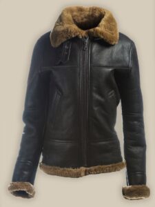 Women B3 Bomber Shearling Leather Jacket