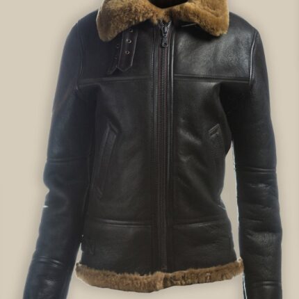 Women B3 Bomber Shearling Leather Jacket