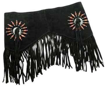 Women Western Suede Genuine Leather Belt Fringe Conchos beaded Tassels Hip Belt